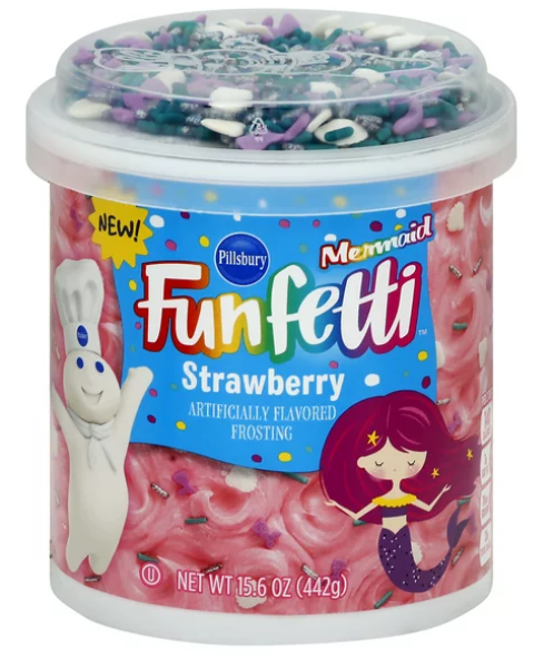 PILLSBURY Funfetti Mermaid 'Strawberry' Frosting Creme für Kuchen 442 gr